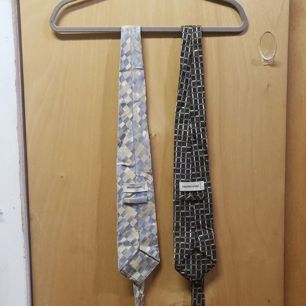 Pronto Uomo Men's Neck Tie Bundle(2) 100% Silk VVV